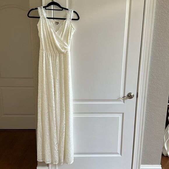 BLUSH custom‎ made white lace jumpsuit M/L stretch fabric lined NWT - Picture 5 of 5